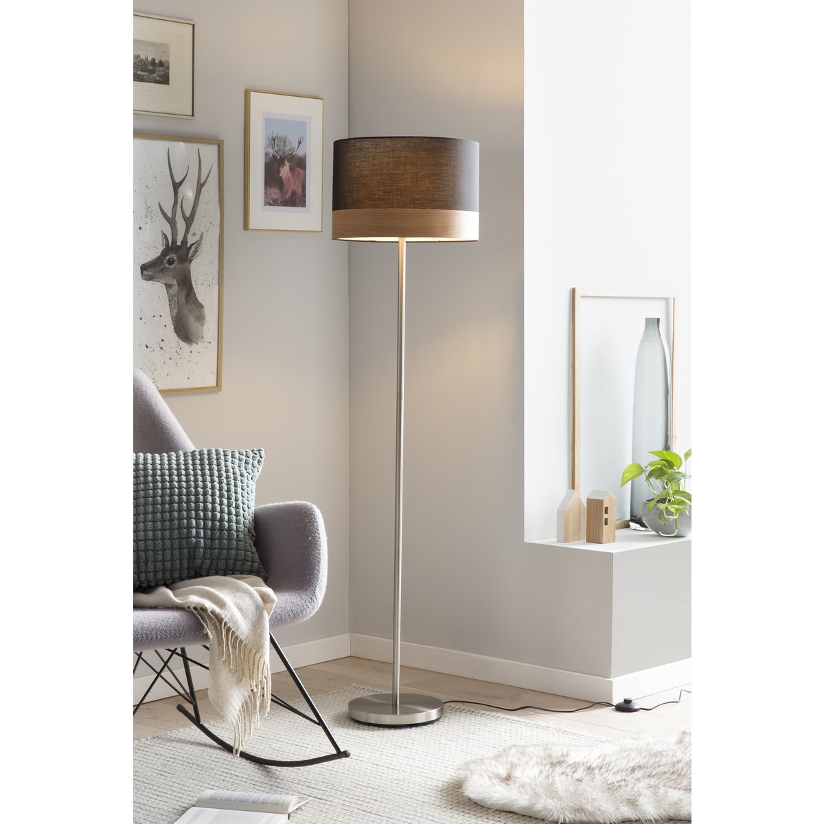 Vloerlamp rond zwart Ø 38 cm
