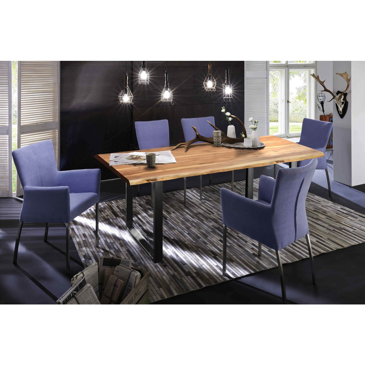 Tafel 160x85 cm, natuurlijk acacia, 36 mm