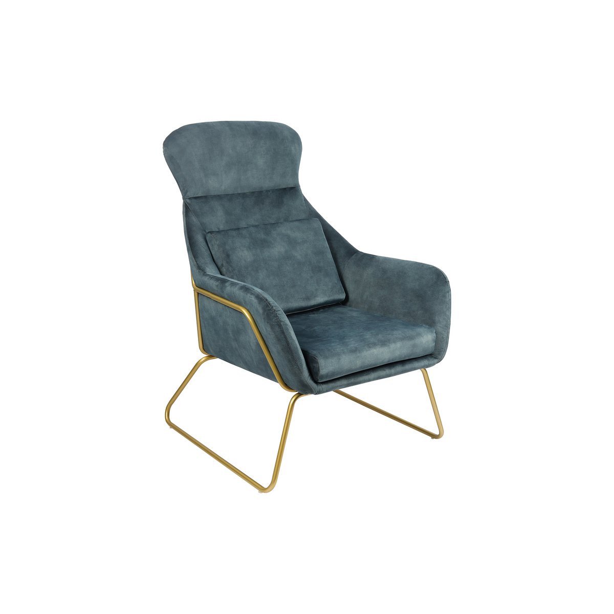 Relax fauteuil van velours velours blauw