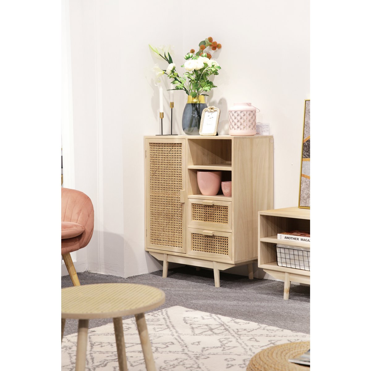 Dressoir 70x36 cm rotan geweven