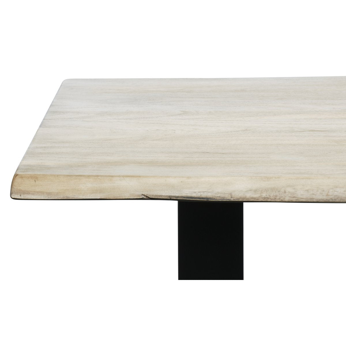 Tafel 140 x 80 cm, licht gekalkt blad, zwart frame