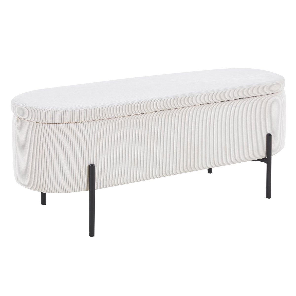 Bedbank met opbergfunctie beige