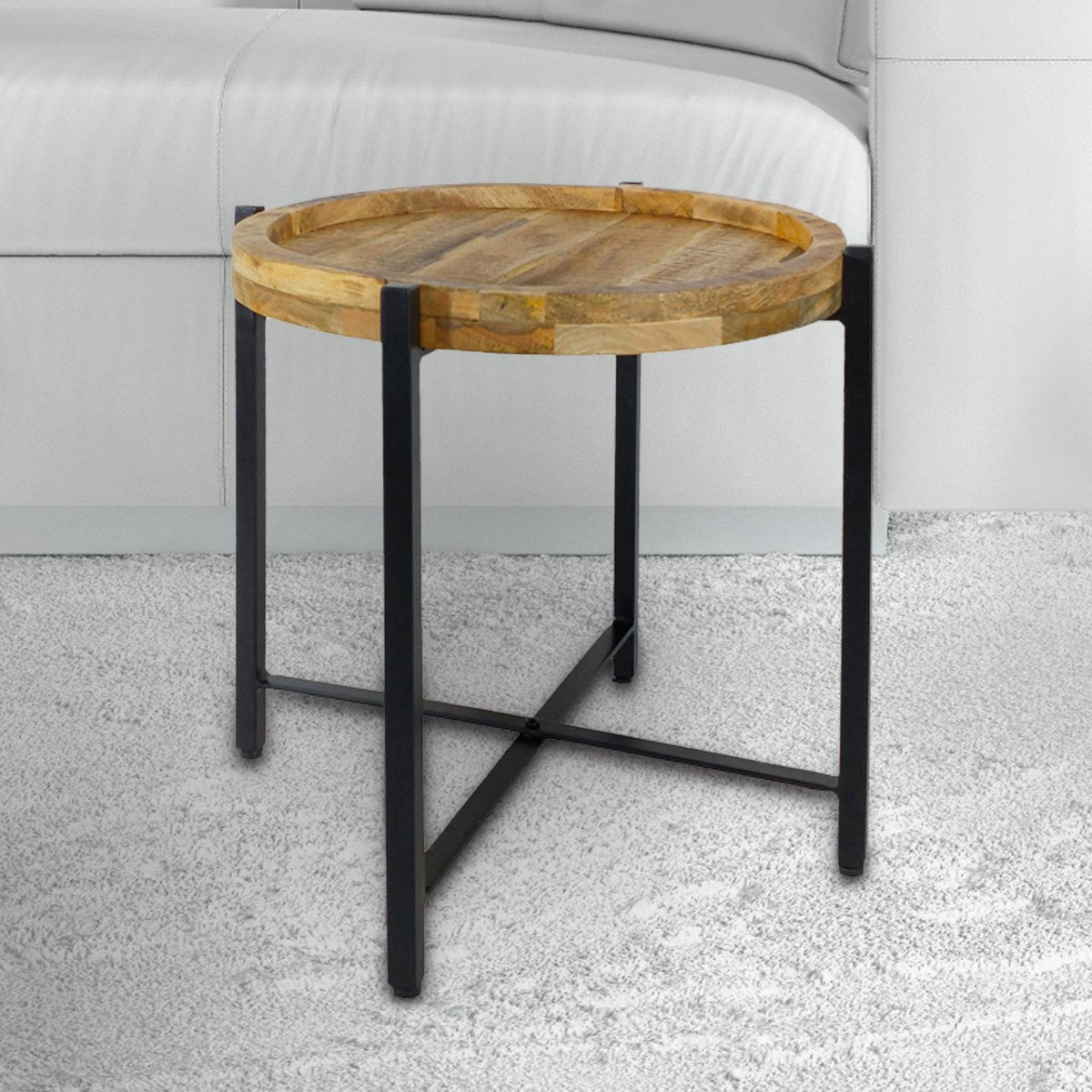 Bijzettafel ronde salontafel ø46xH45cm Sioux metalen frame