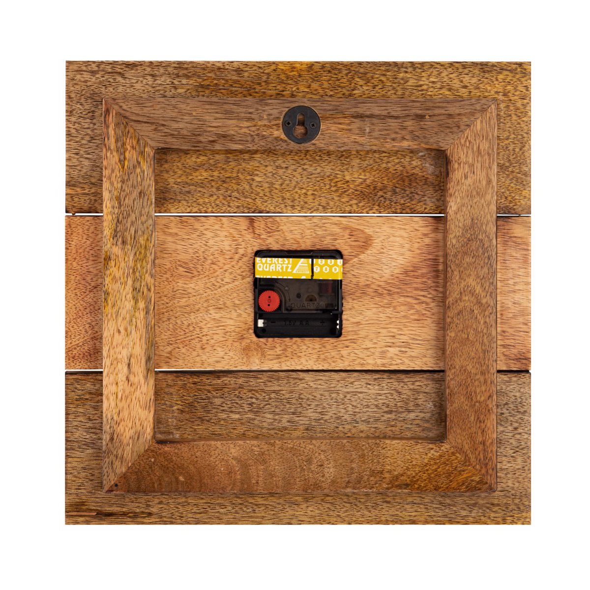 Holzhr wandklok 30x30cm houten woonkamer stilletjes vierkant gemaakt van mango hout massief