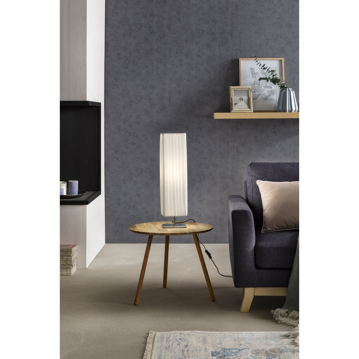 Tafellamp 60 cm vierkant wit chroom