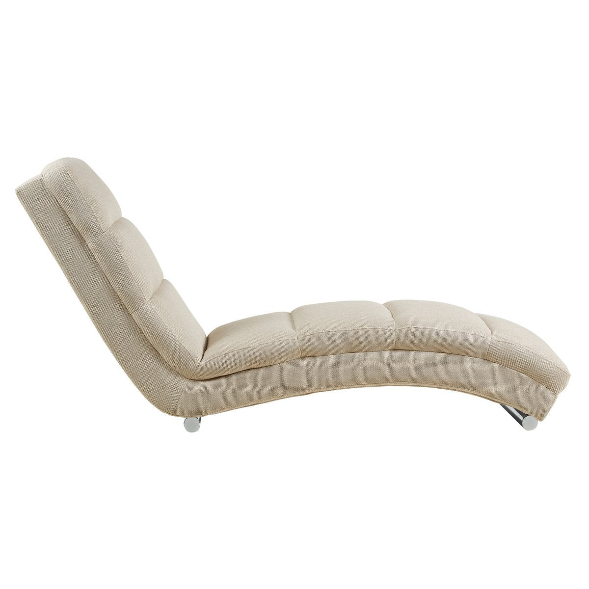 Chaise longue structuurstof beige