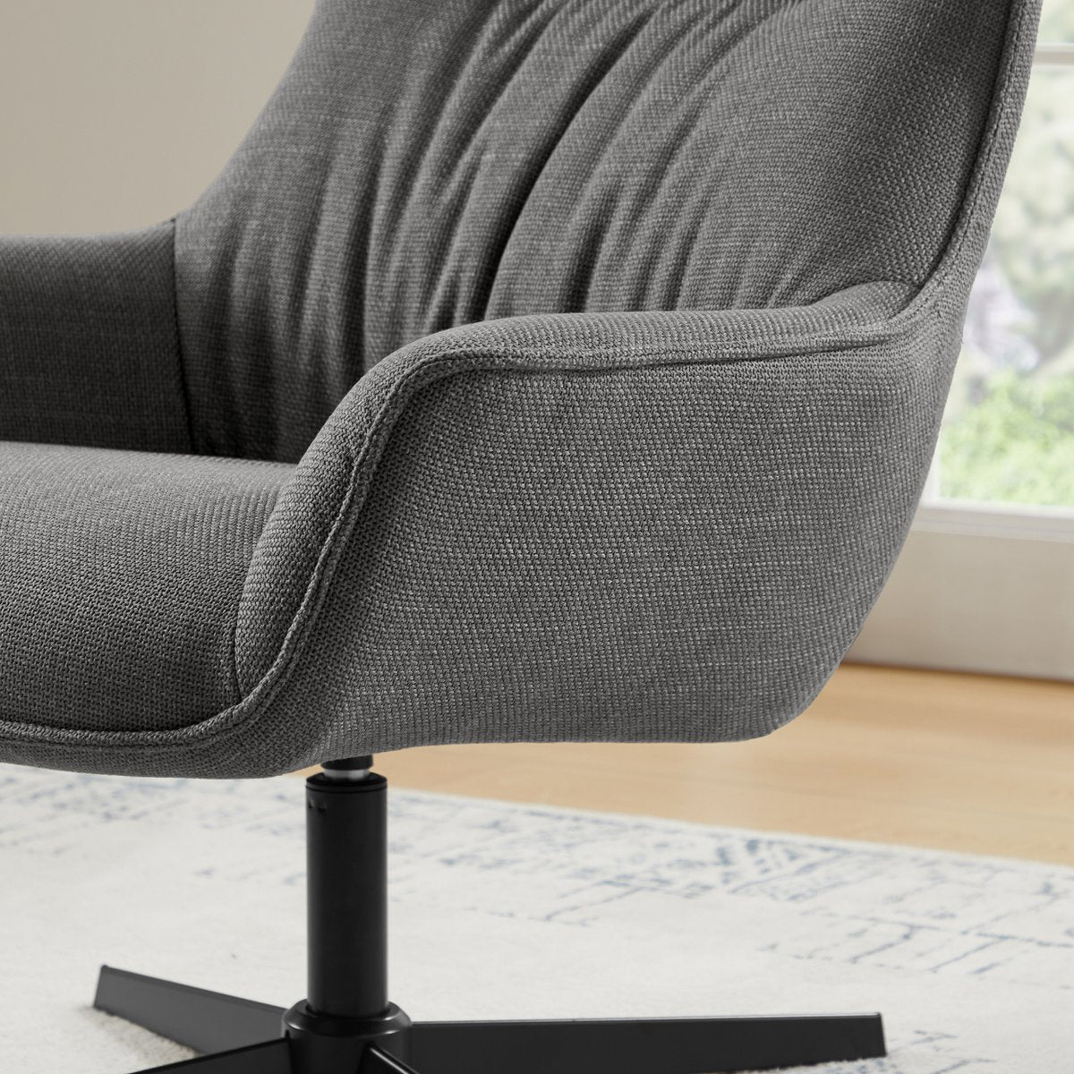 Fauteuil structuurstof grijs
