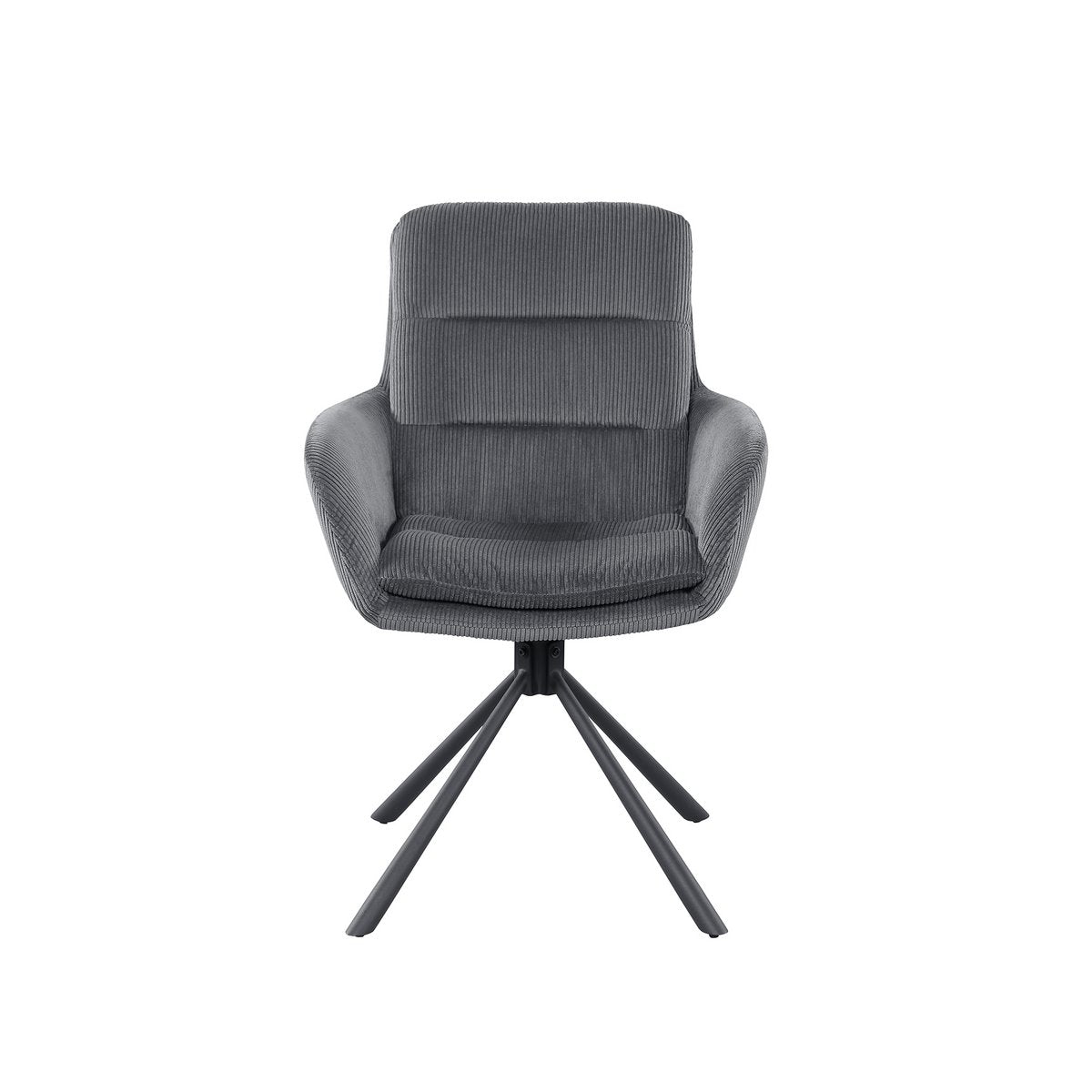 Fauteuil in corduroy-look, donkergrijs