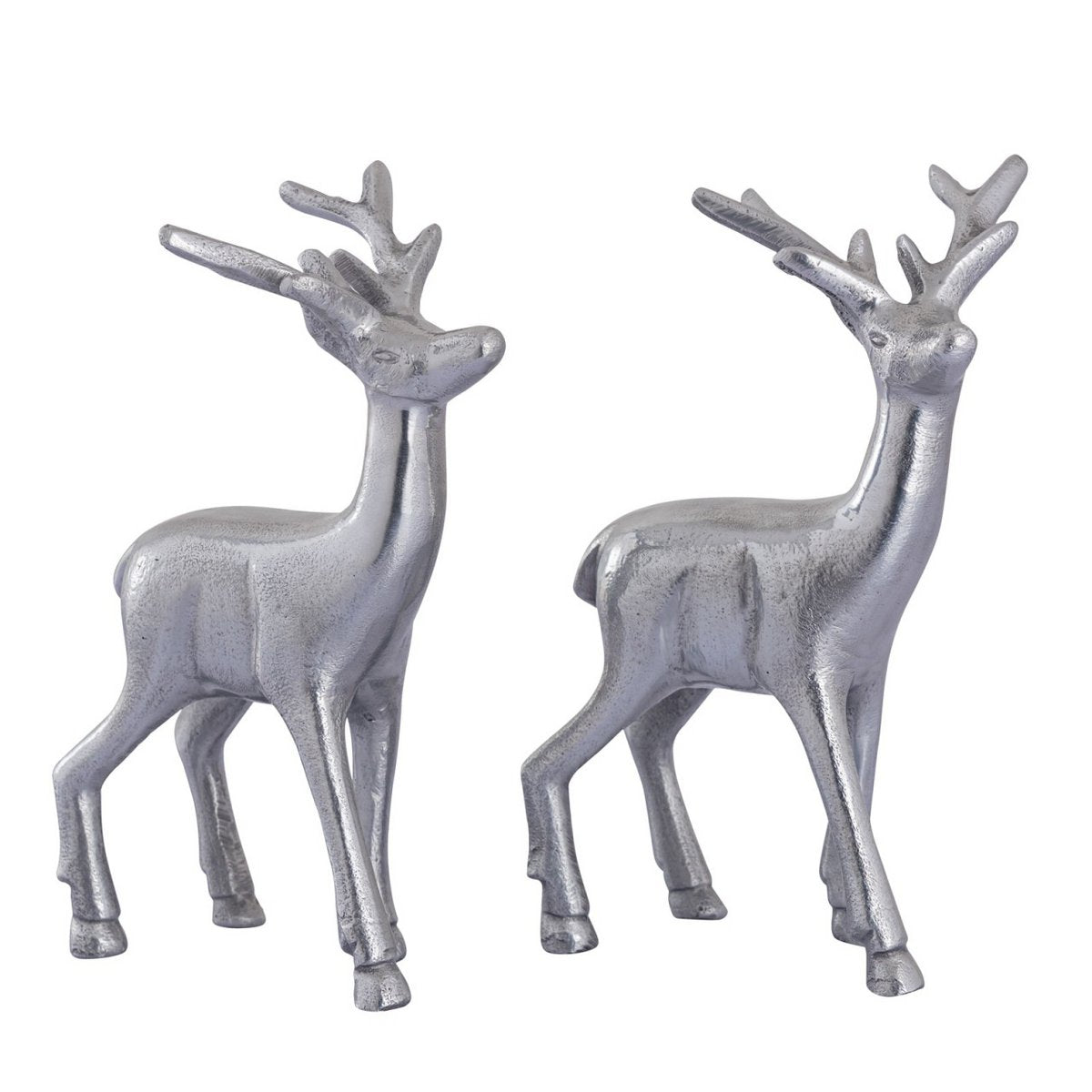 Decoratieve figuur herten 2 set tafel decoratie dier figuur metaal kerstdecoratie zilver o.