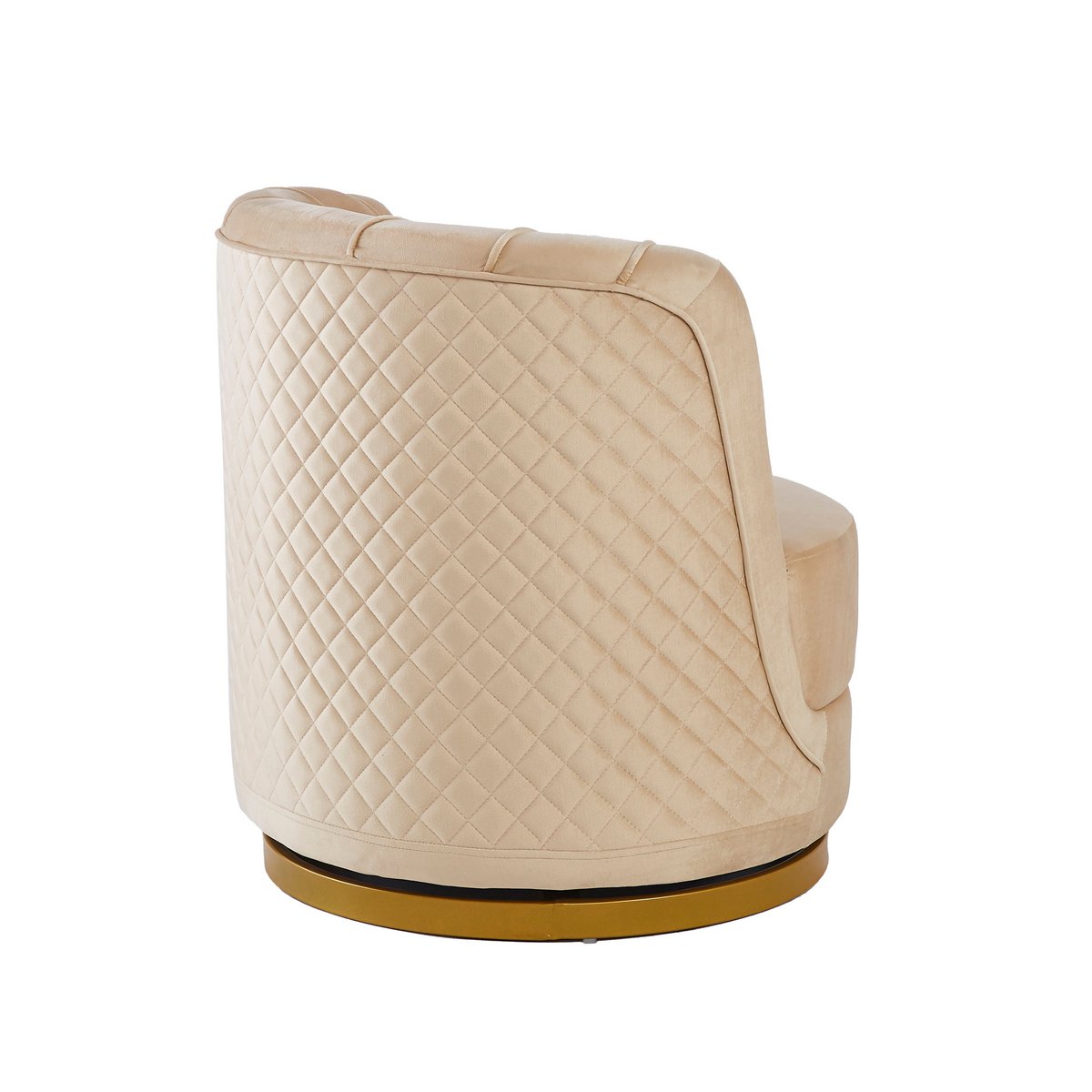 Beige fluwelen draaifauteuil