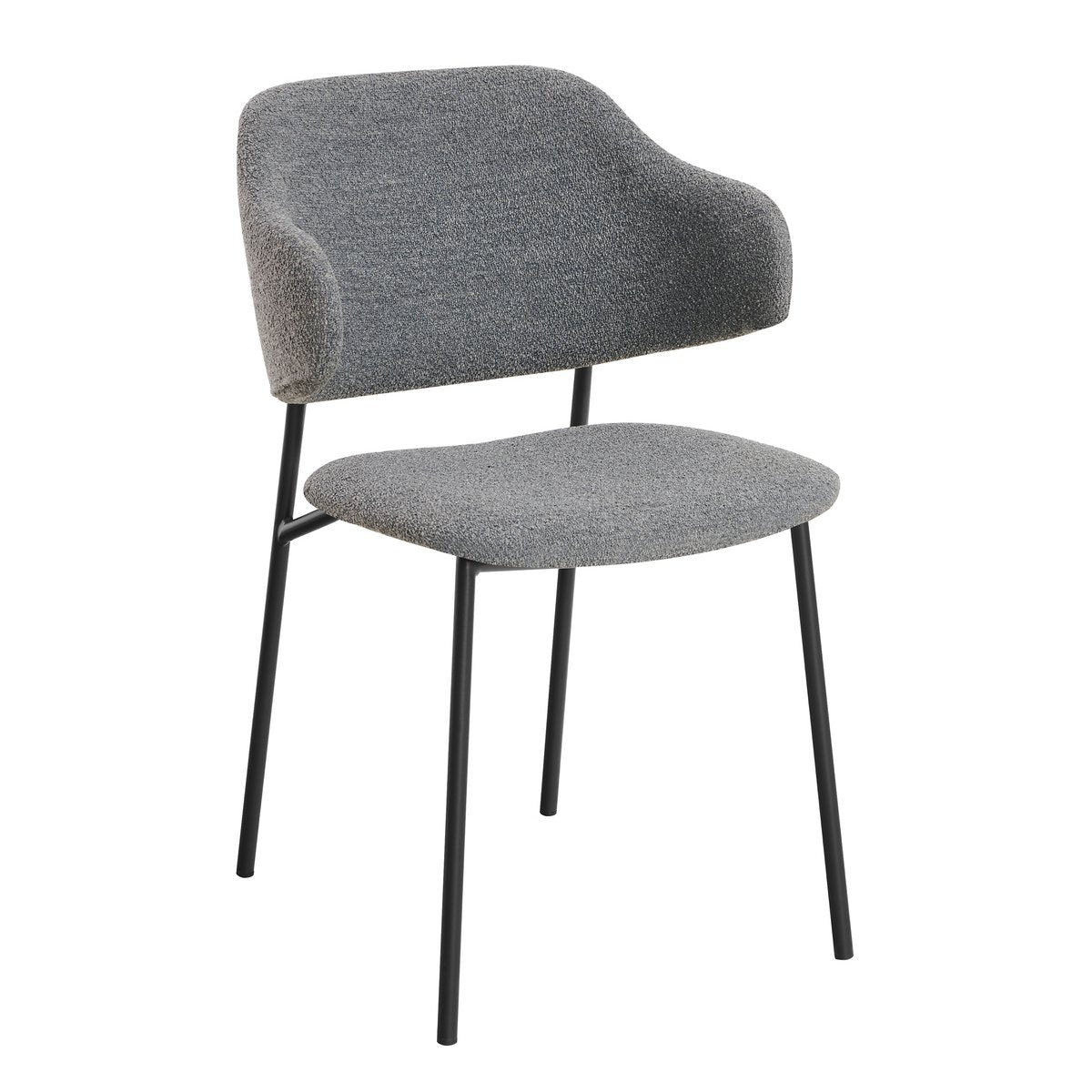 Bouclé fauteuil set van 2 donkergrijs