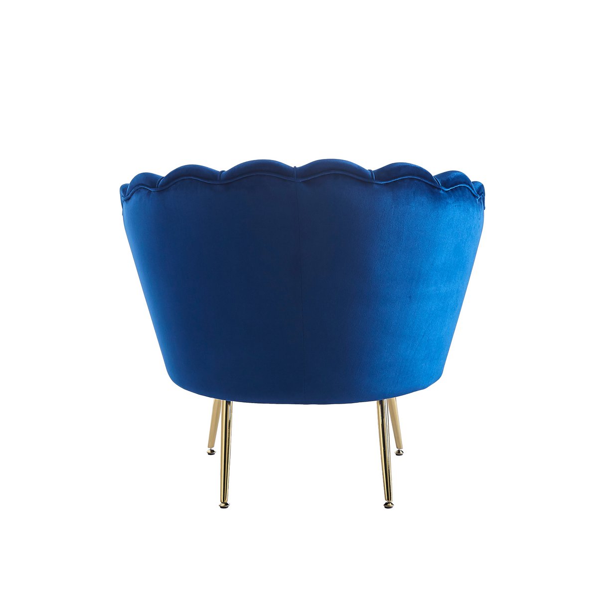 Kuipfauteuil gemaakt van donkerblauw fluweel