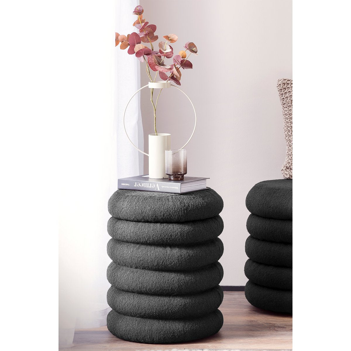 Lusvormige Sitzhocker Ø38 cm Antraciet