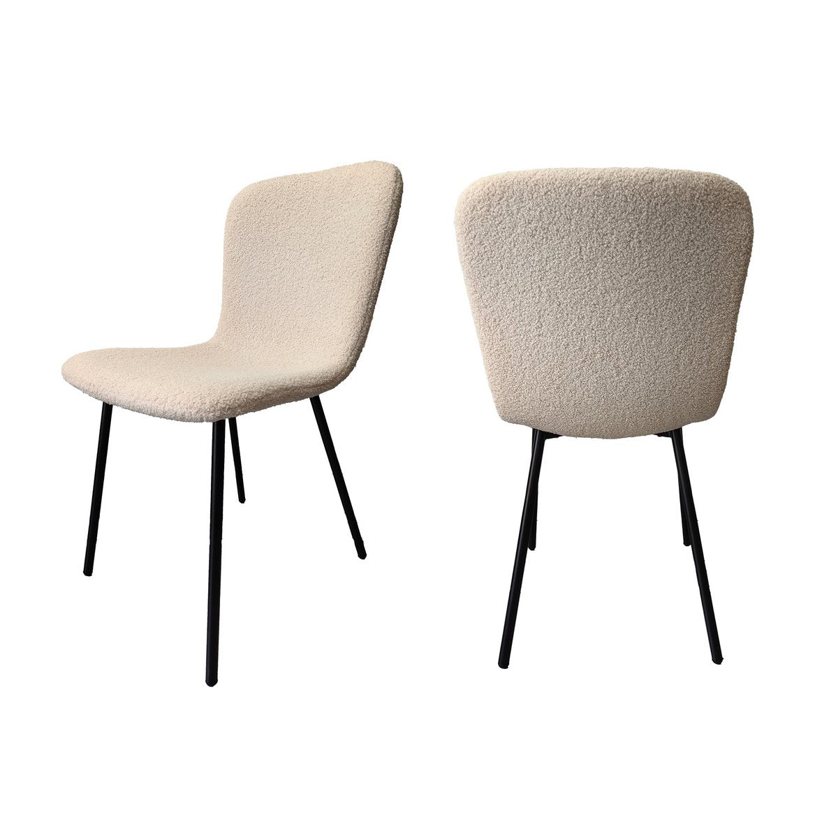 Bouclélook stoelenset van 4 beige