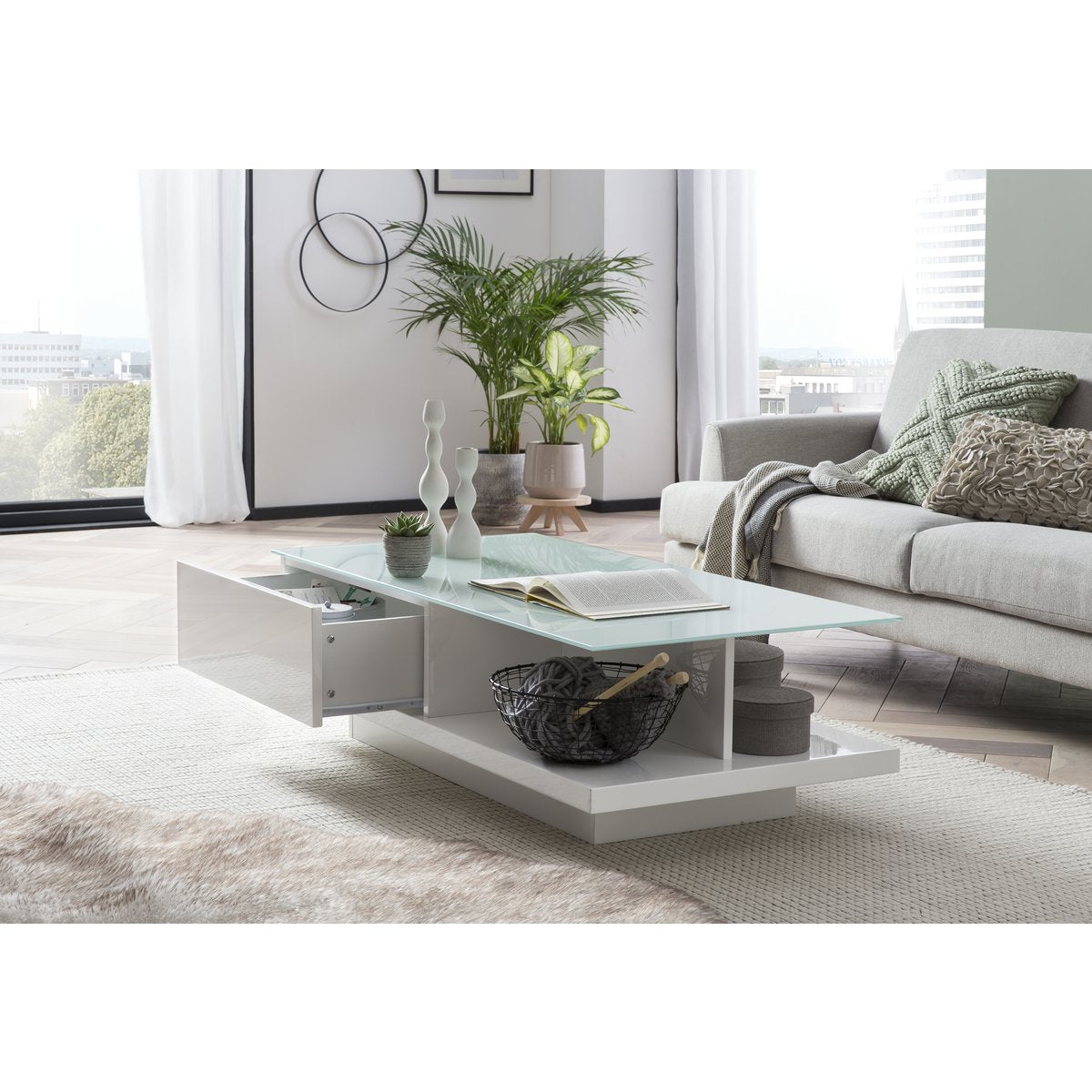 Salontafel 120x60x36 cm wit
