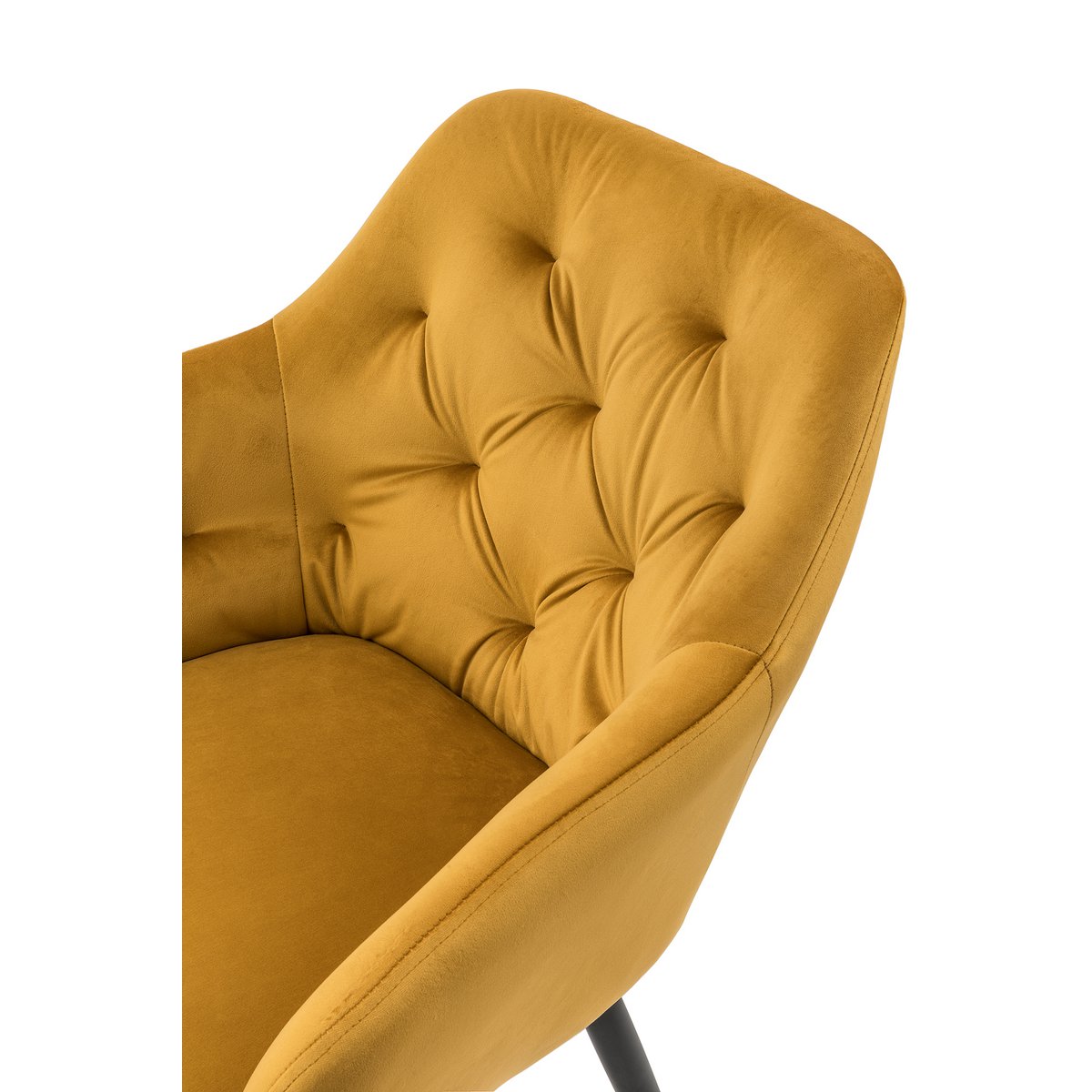 Geel fluwelen fauteuil