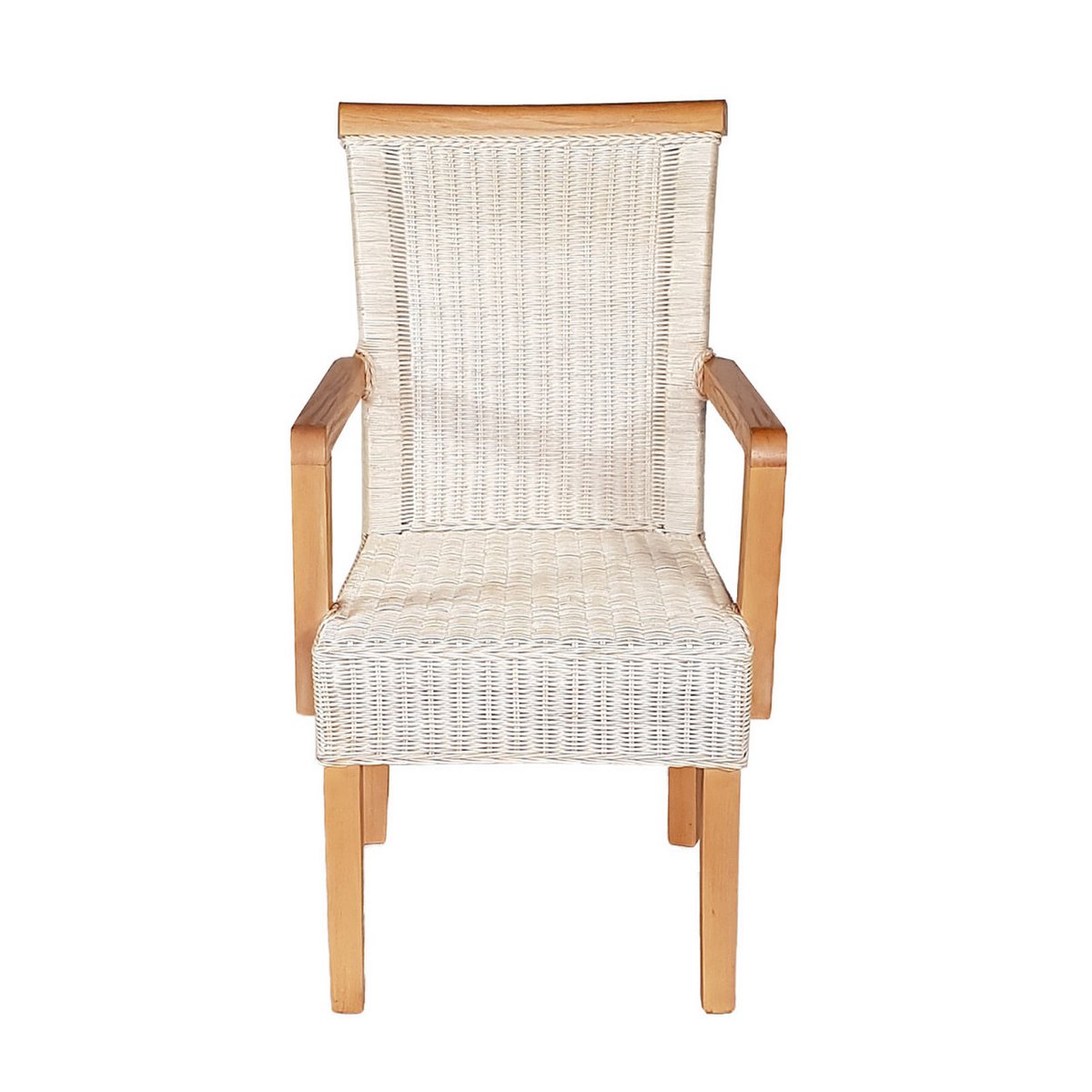 Eetkamerstoelen stelen 2 stuks met armleuningen Rattan stoelen Wit Perth Rattan Ratta stoelen duurzaam