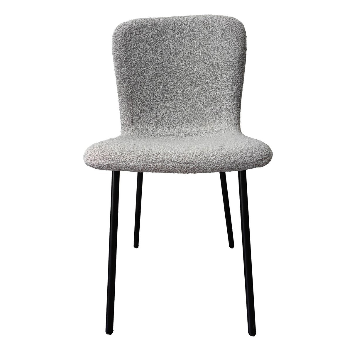 Bouclé Look Stoelenset van 4 lichtgrijs