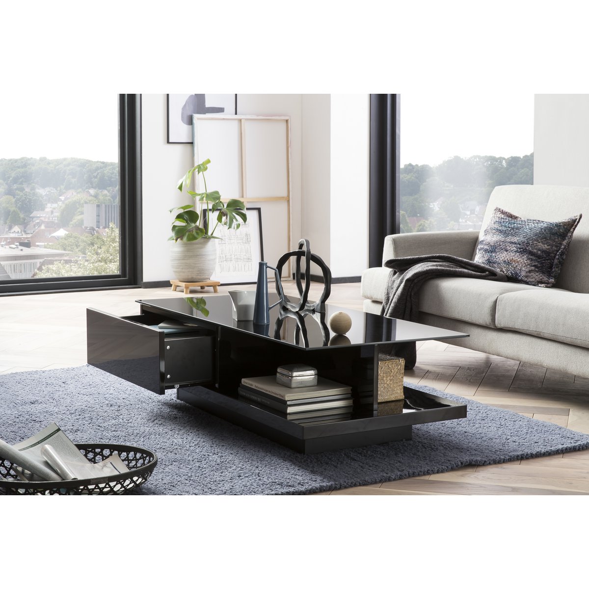 Salontafel 120x60x36 cm zwart