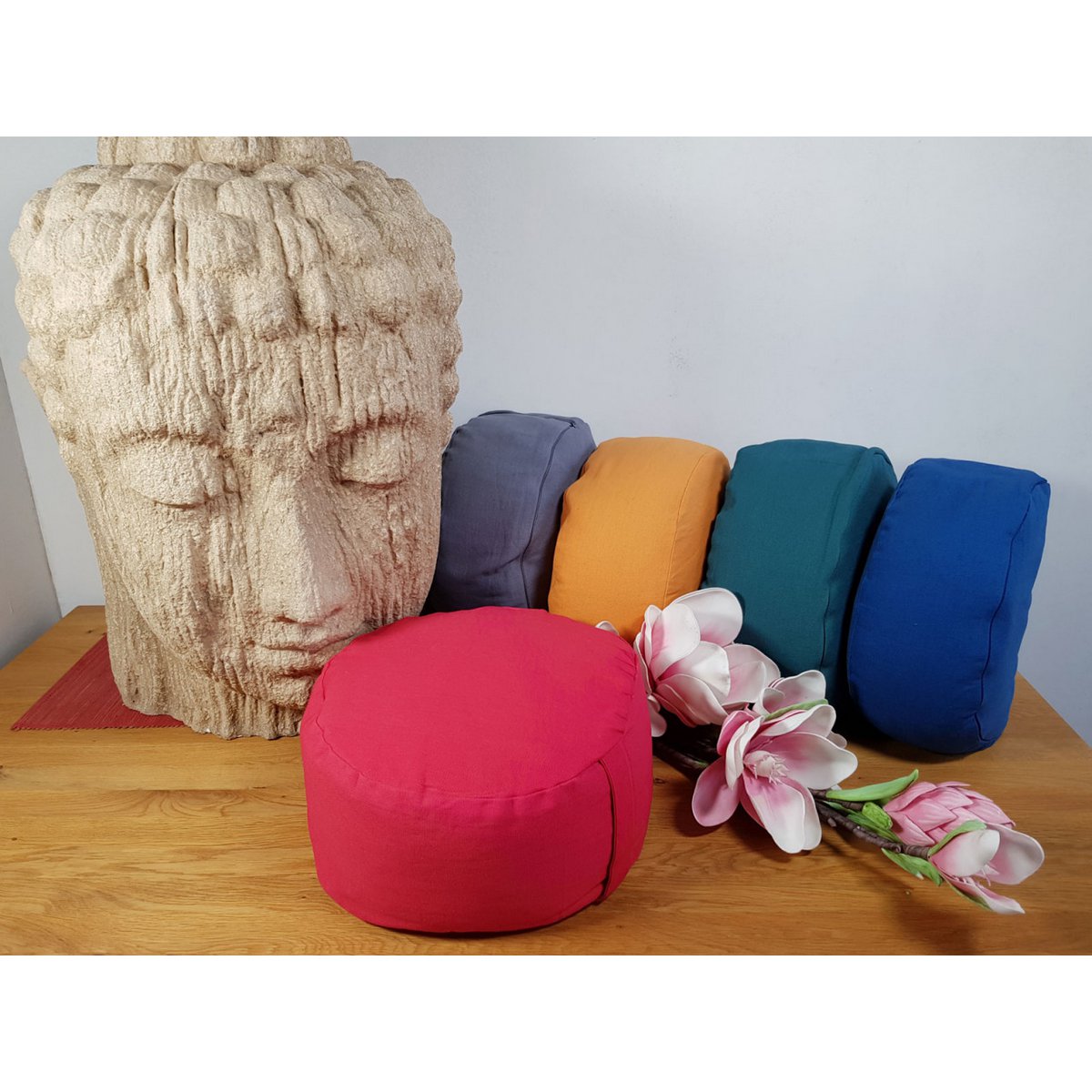 Yoga -kussens Meditatiekussenstoel Kushion Vloer kussen Lotus rond H 14 x Ø 31 cm Cover Wasbaar