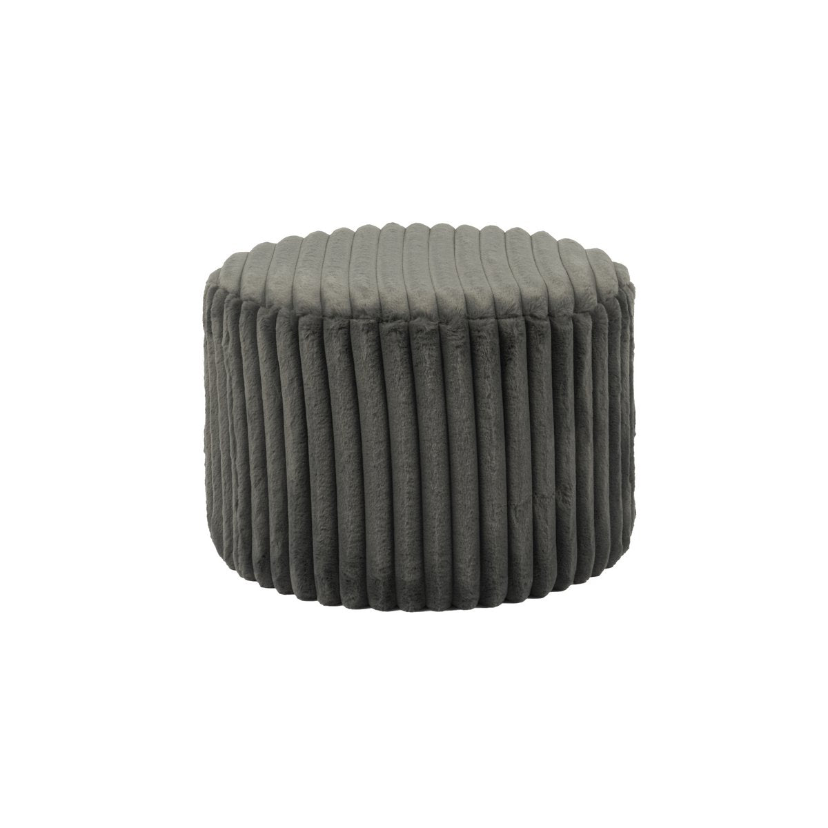 Kruk Ø55 cm pluche koord donkergrijs