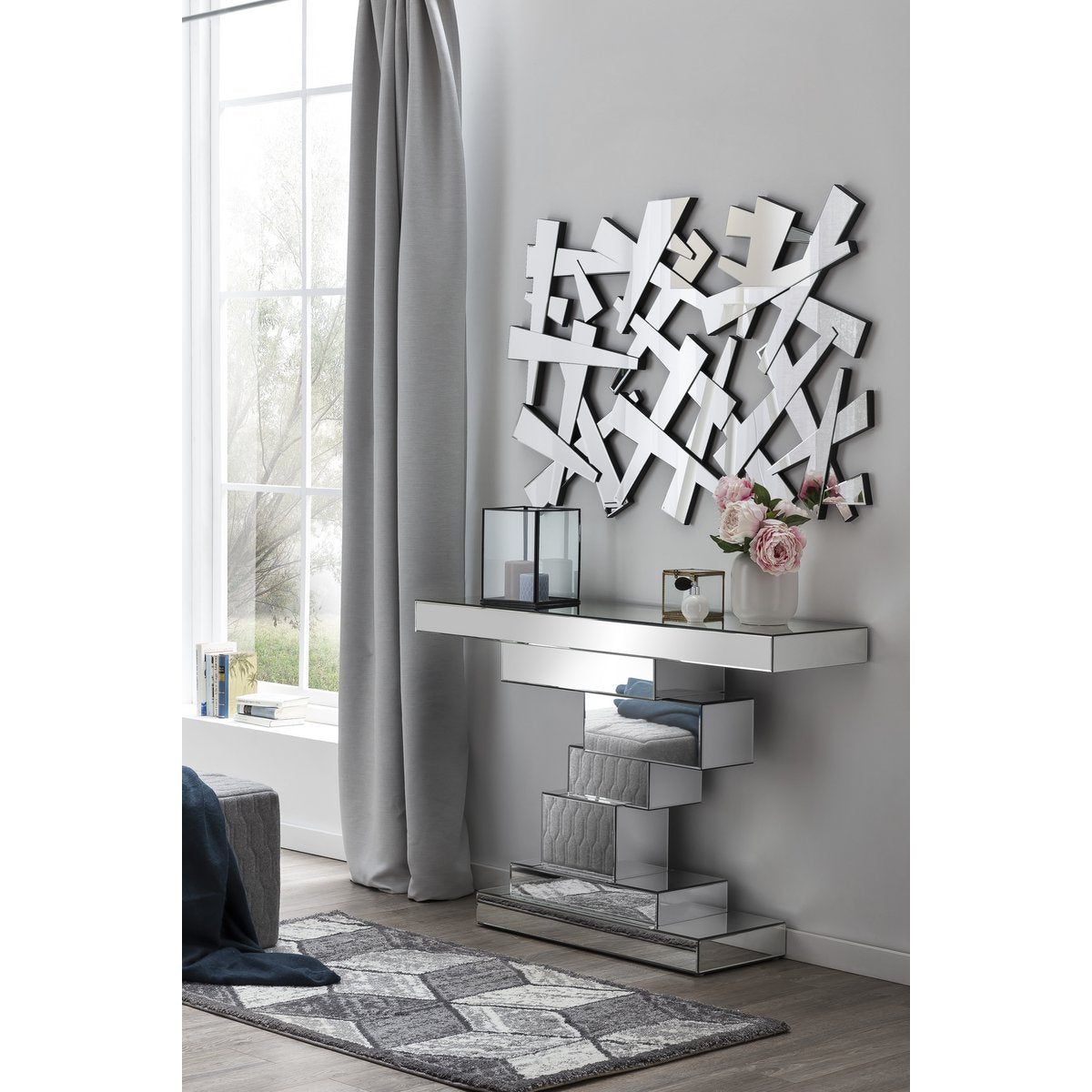 Tafel van MDF met spiegelglas