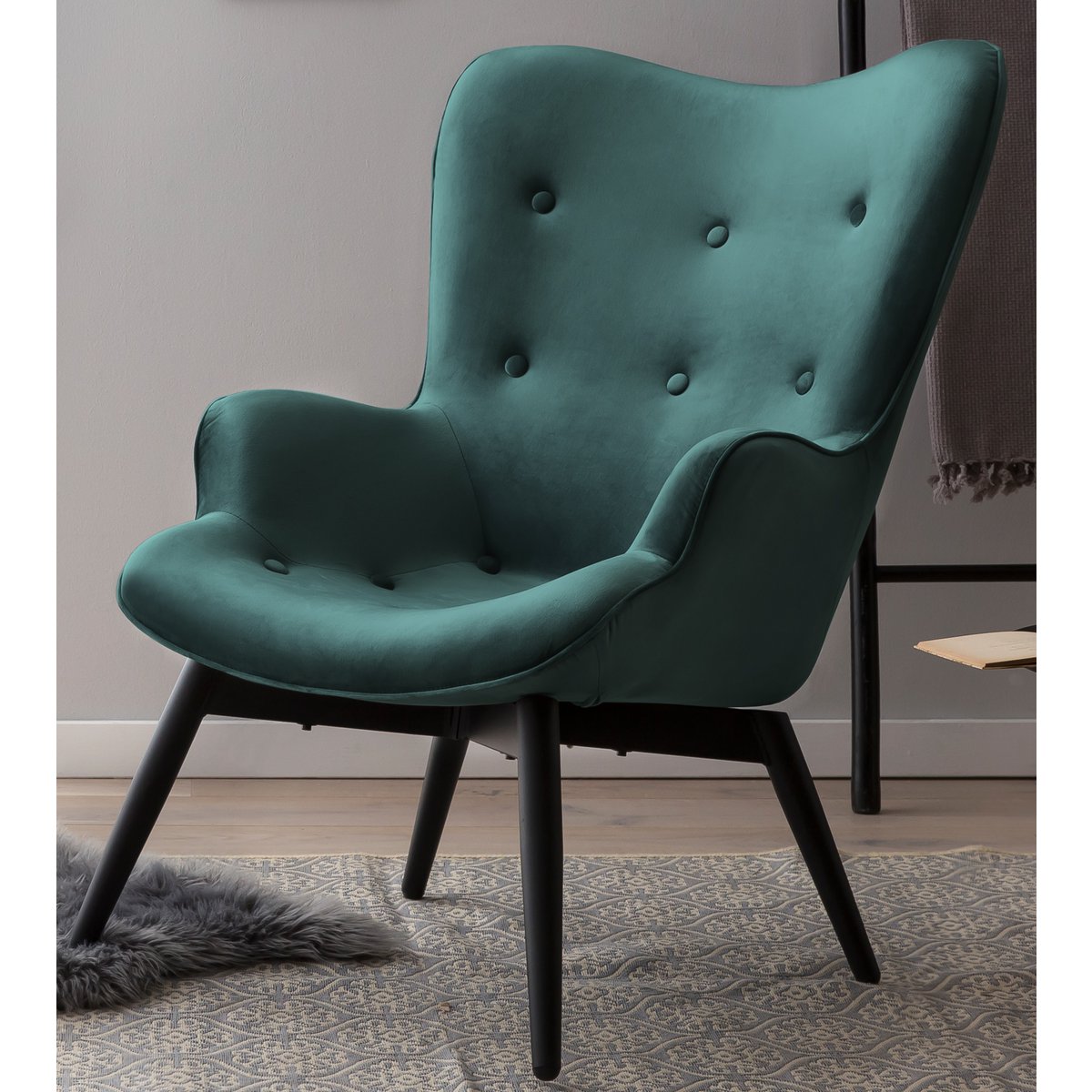 Fauteuil groen fluweel
