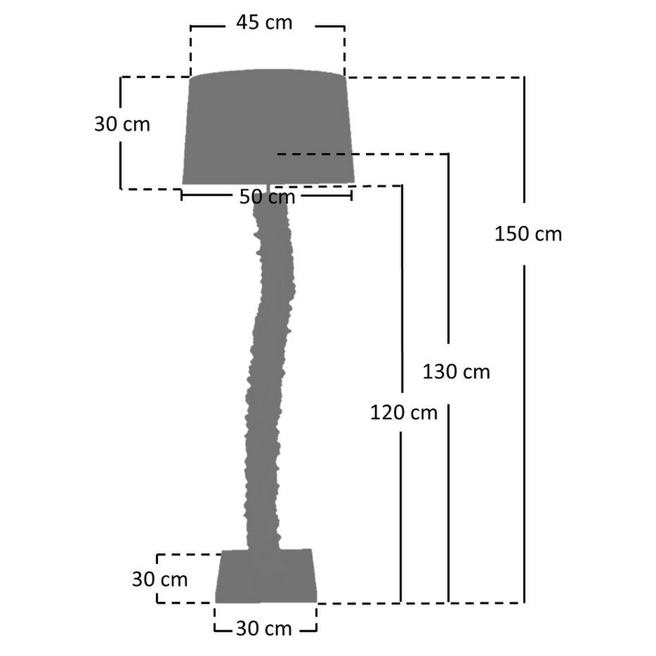 Vloerlamp drijfhout naturel/wit 150 cm