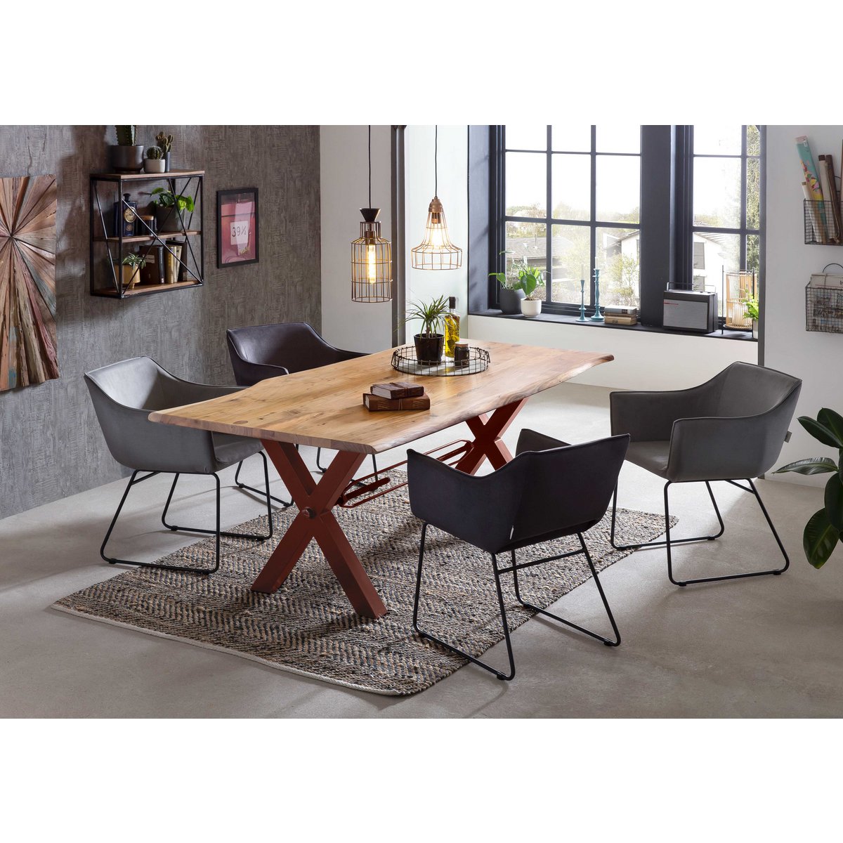 Tafel 220x100 cm, natuurlijk acaciahout