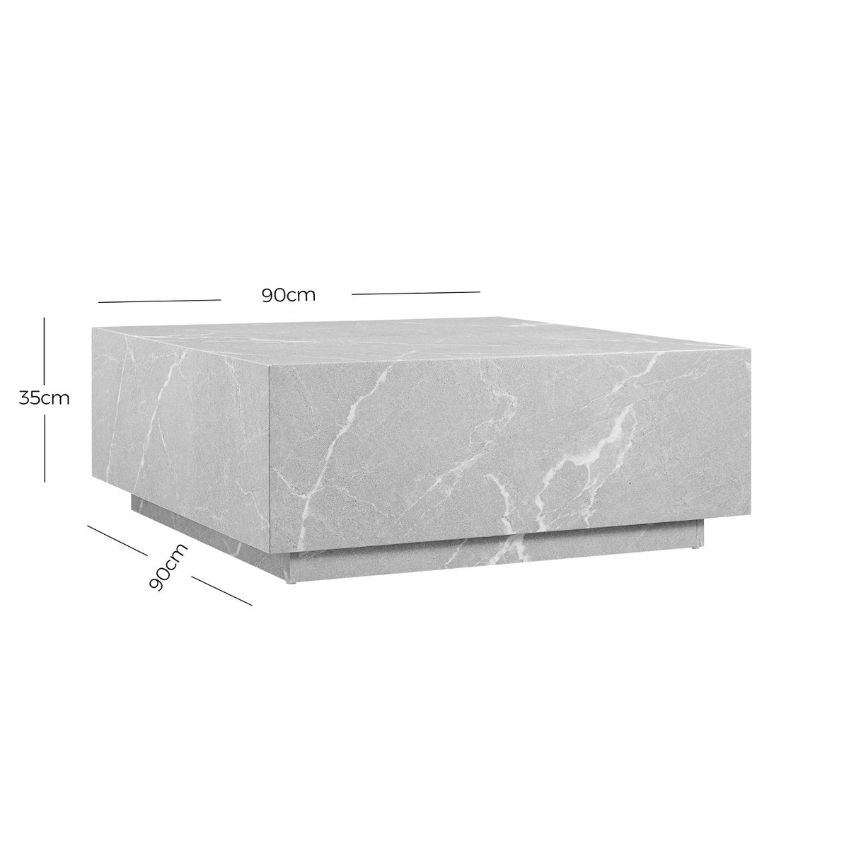 Salontafel grijs 90x90 cm
