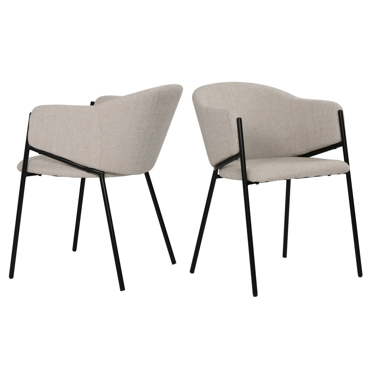 Fauteuilset van 2 met structuurstof