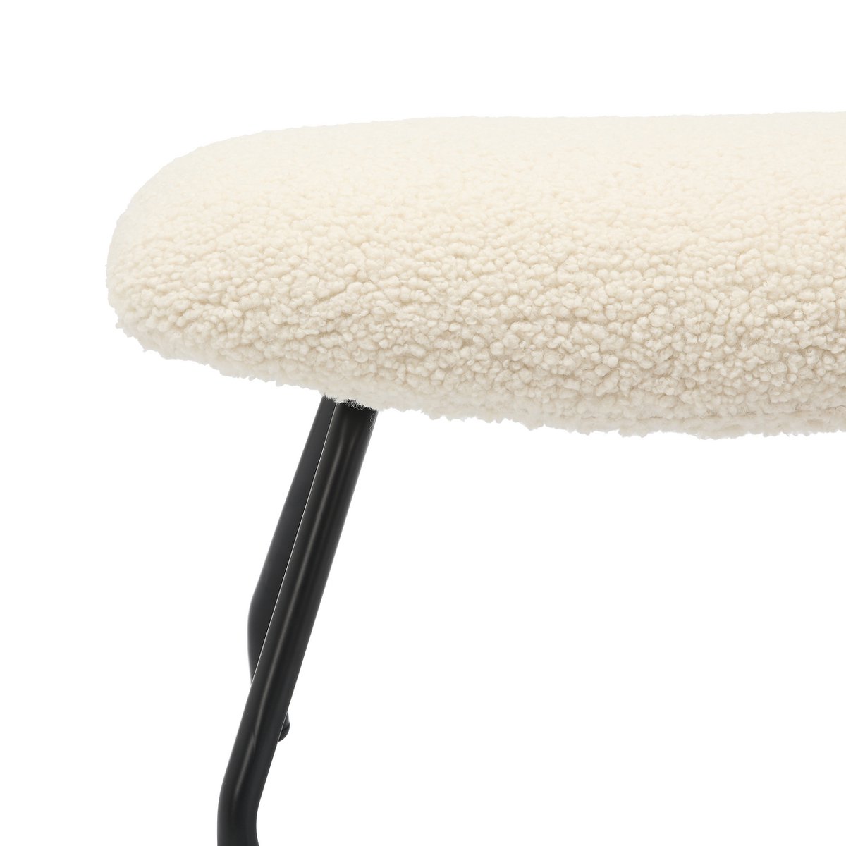 Fauteuil- en krukset teddybont beige