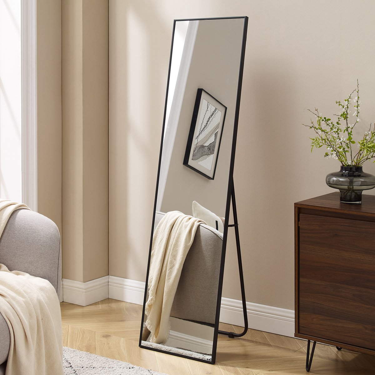 Spiegel Zwart 40x150 cm