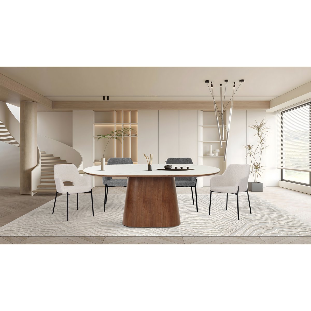 Set van 2 fauteuils met bouclé hoes