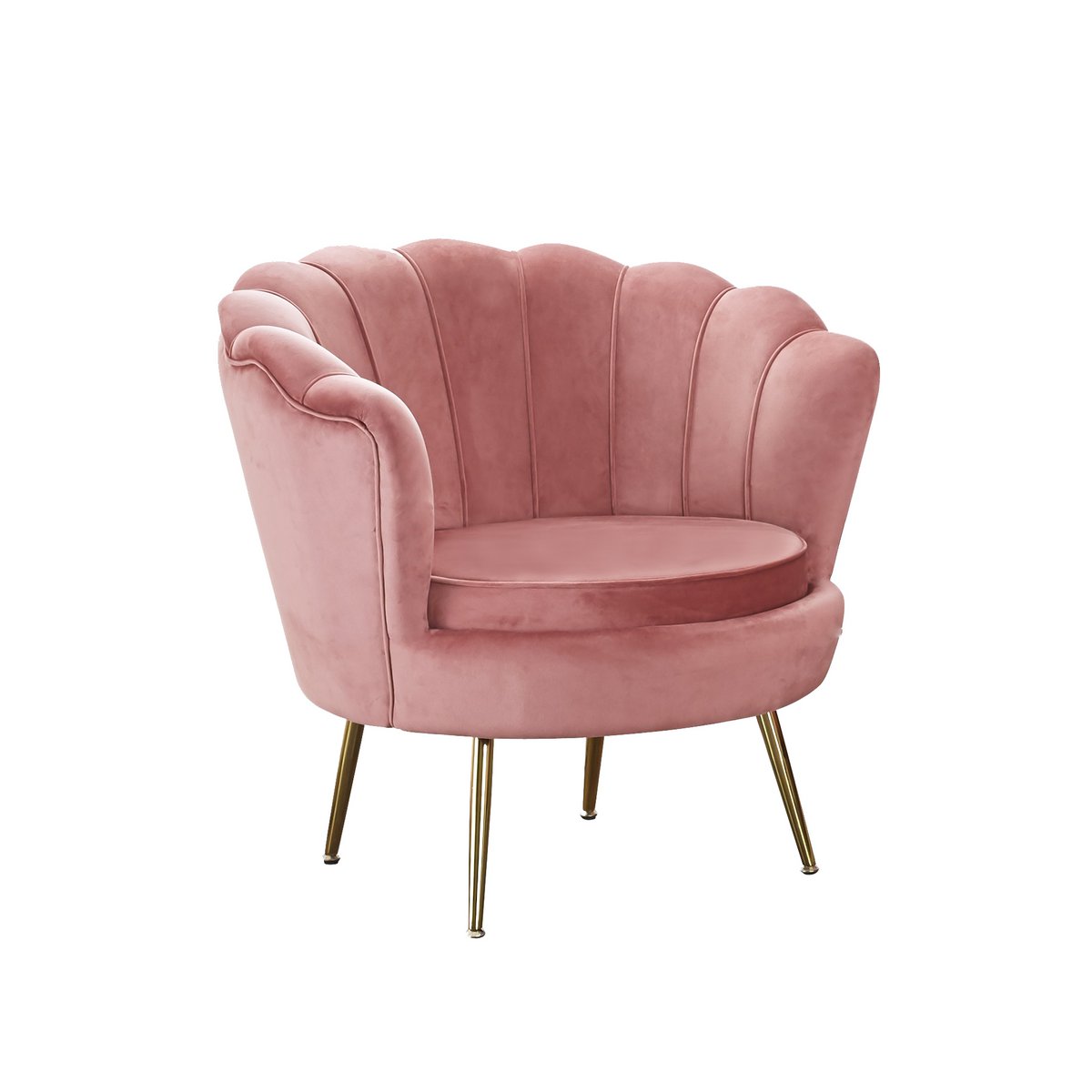 Shell fauteuil in fluweel Rose