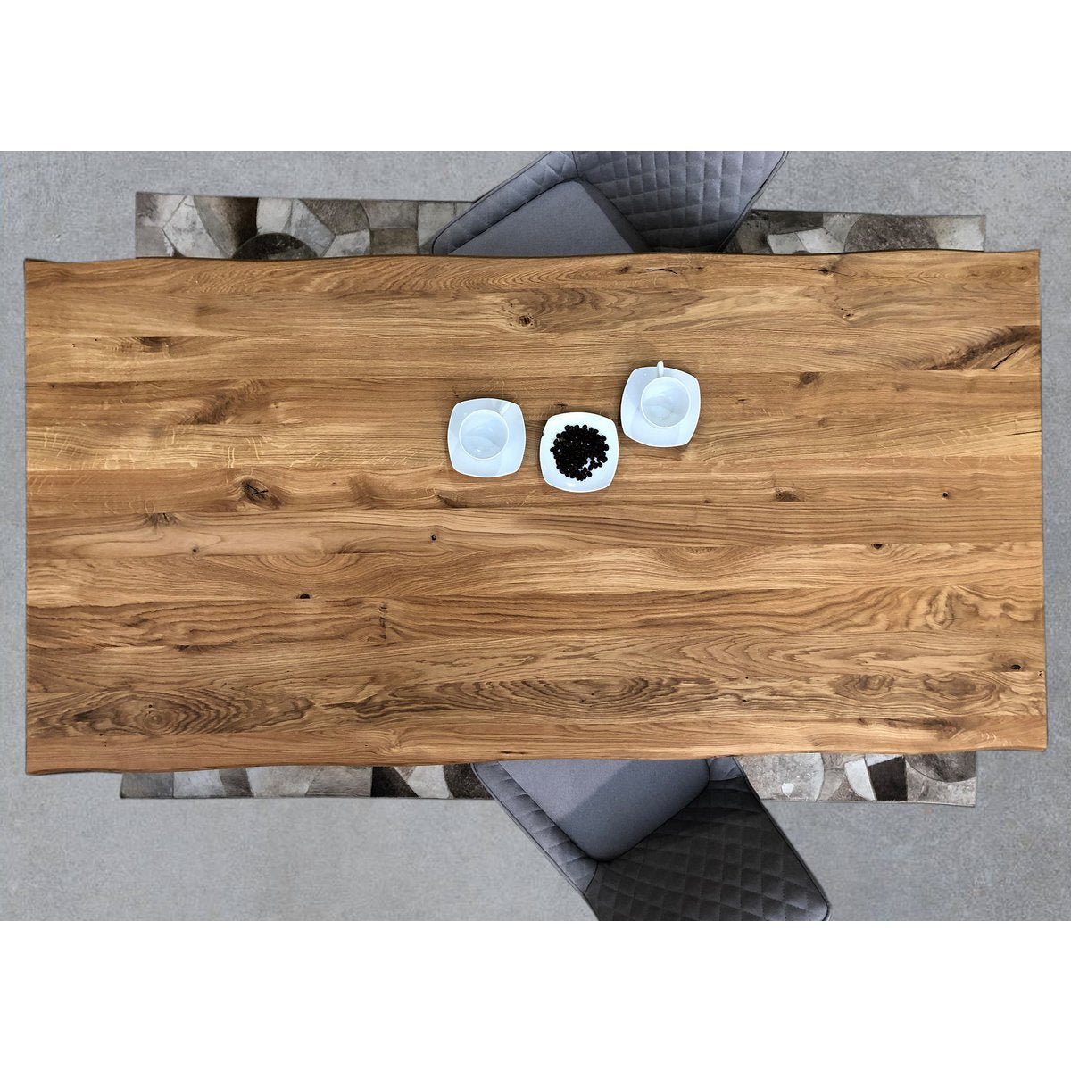 Tafel 180x90 cm, wild eiken, zwart frame