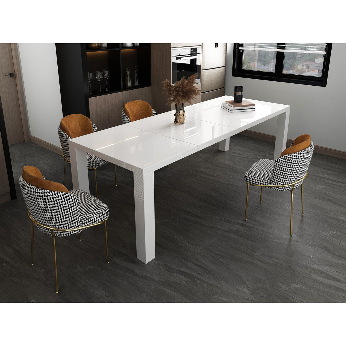 Eettafel 120/180/240x80 cm wit