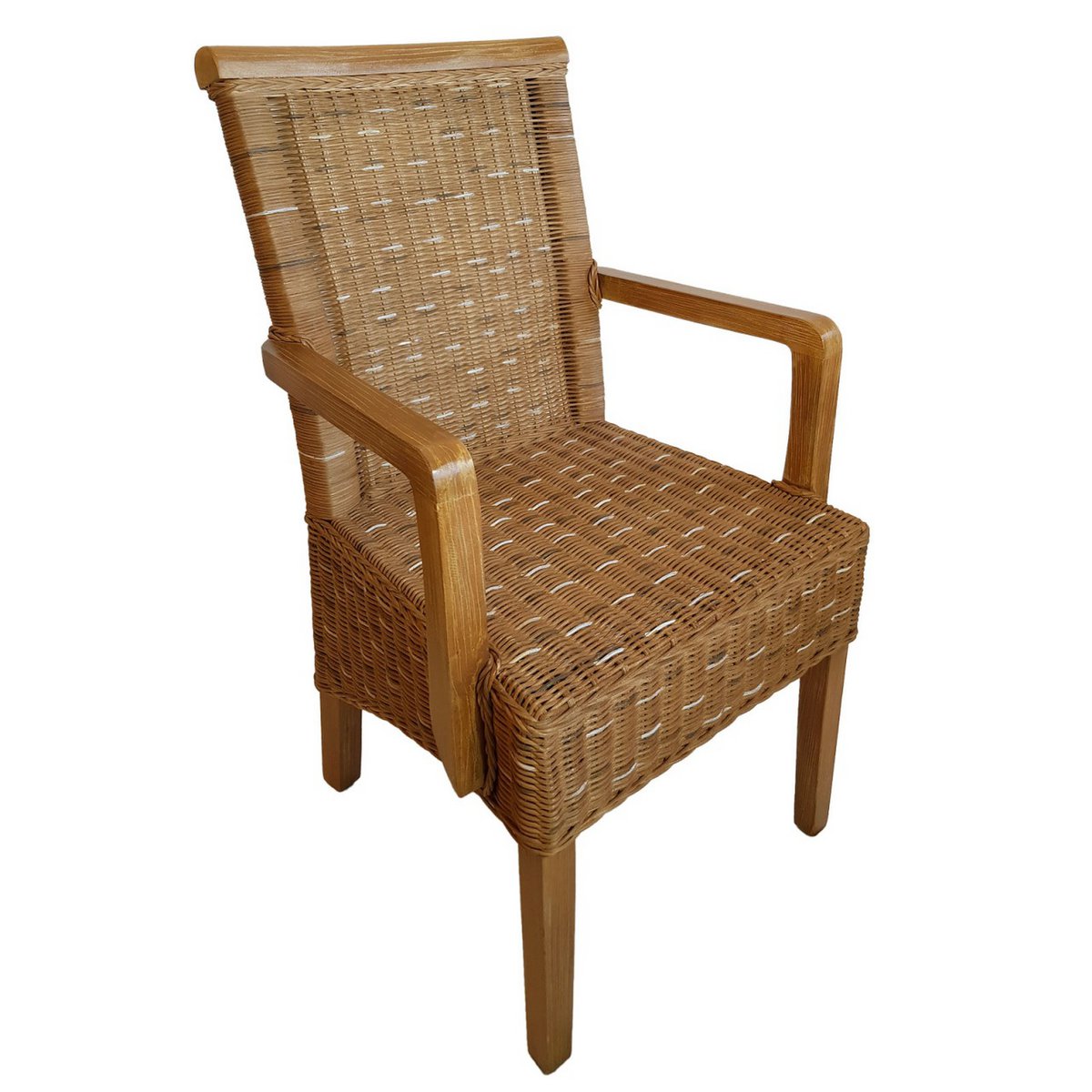 Eetkamerstoelen ingesteld met armleuningen 4 stukken rotan stoelen bruin Perth knabbelen fauteuils duurzaam