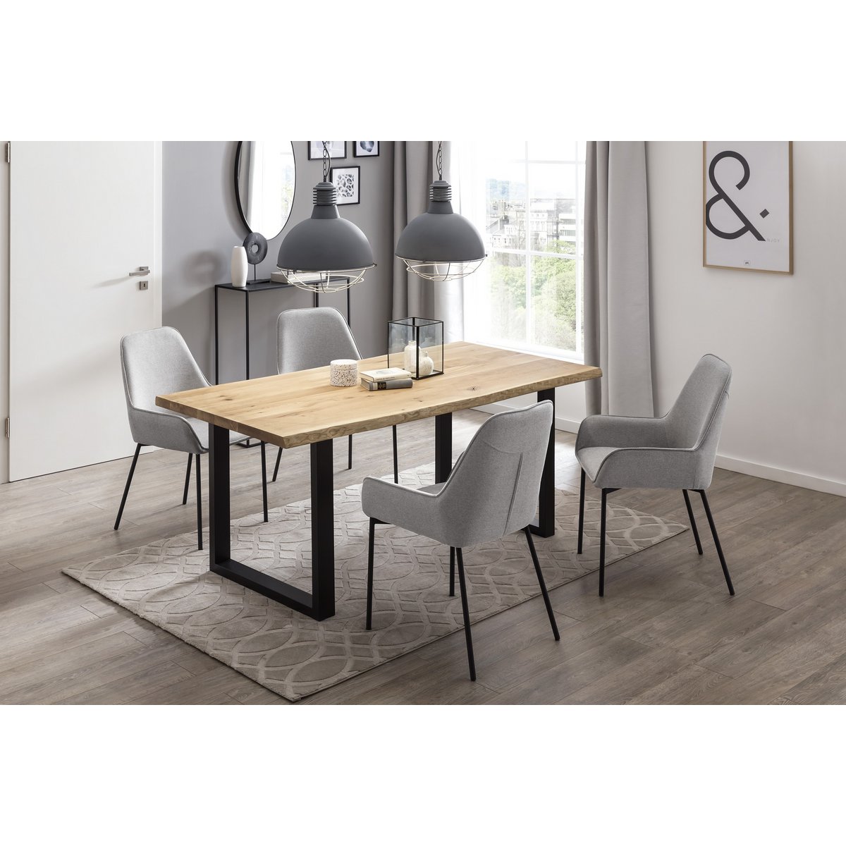 Eettafel 180x90 cm gemaakt van eikenhout