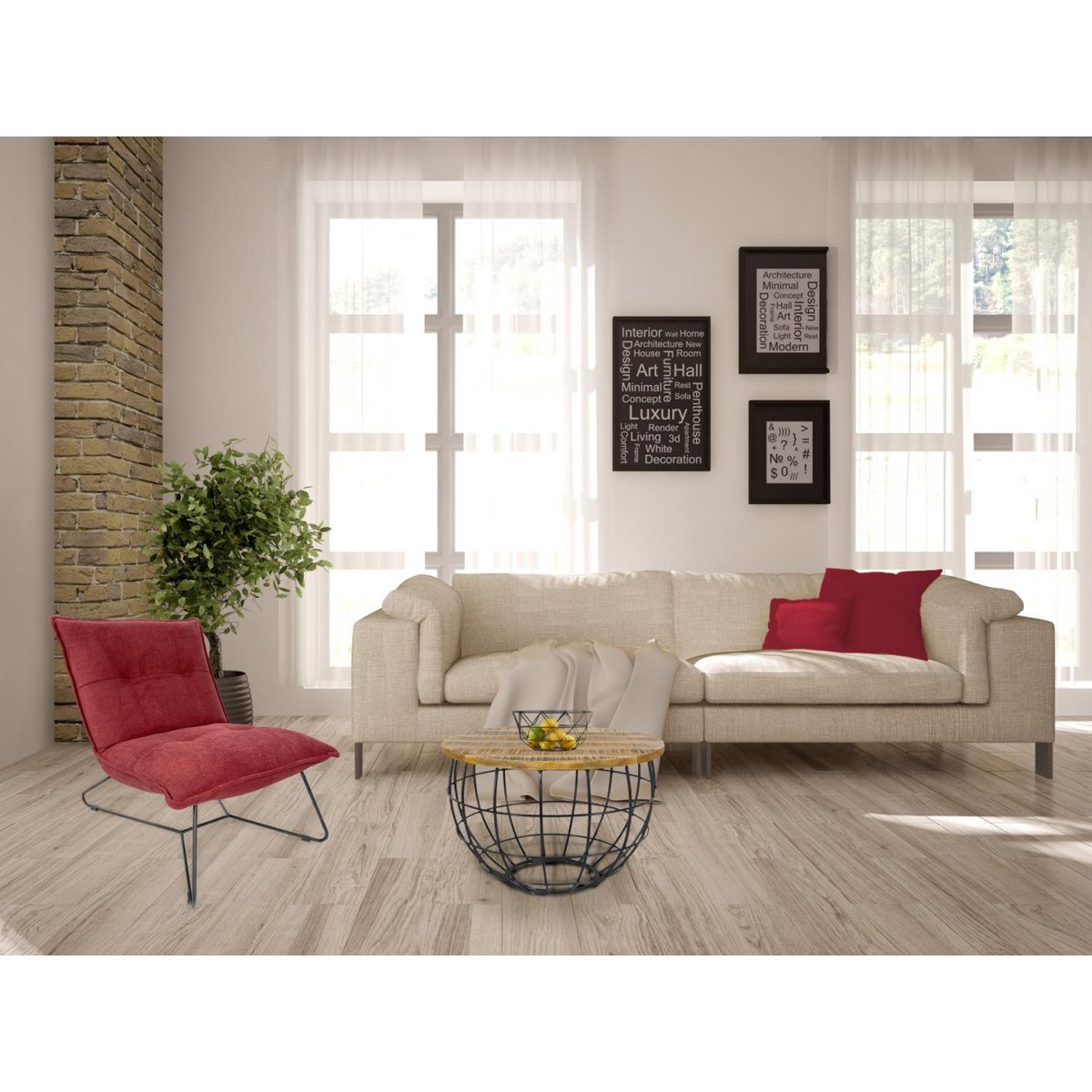 Bijzettafel Duurzame salontafel Woonkamer Tafel Ronde Lexington Ø 55 cm Metalen frame Solid