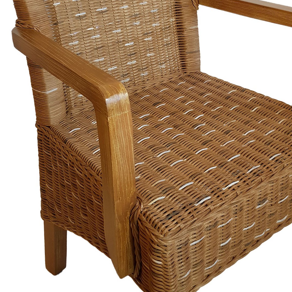 Eetstoel met armleuningen Rattan stoel Cappuccino Perth Basket stoel Rattan fauteuil duurzaam