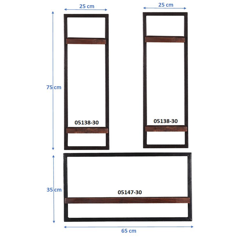 Wandplankenset, 3 stuks