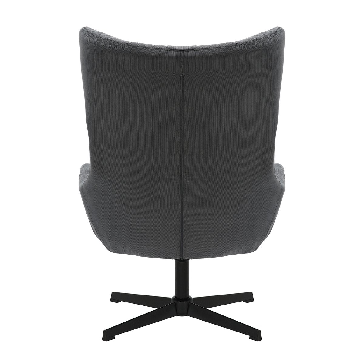 Fauteuil en kruk koordoptiek grijs