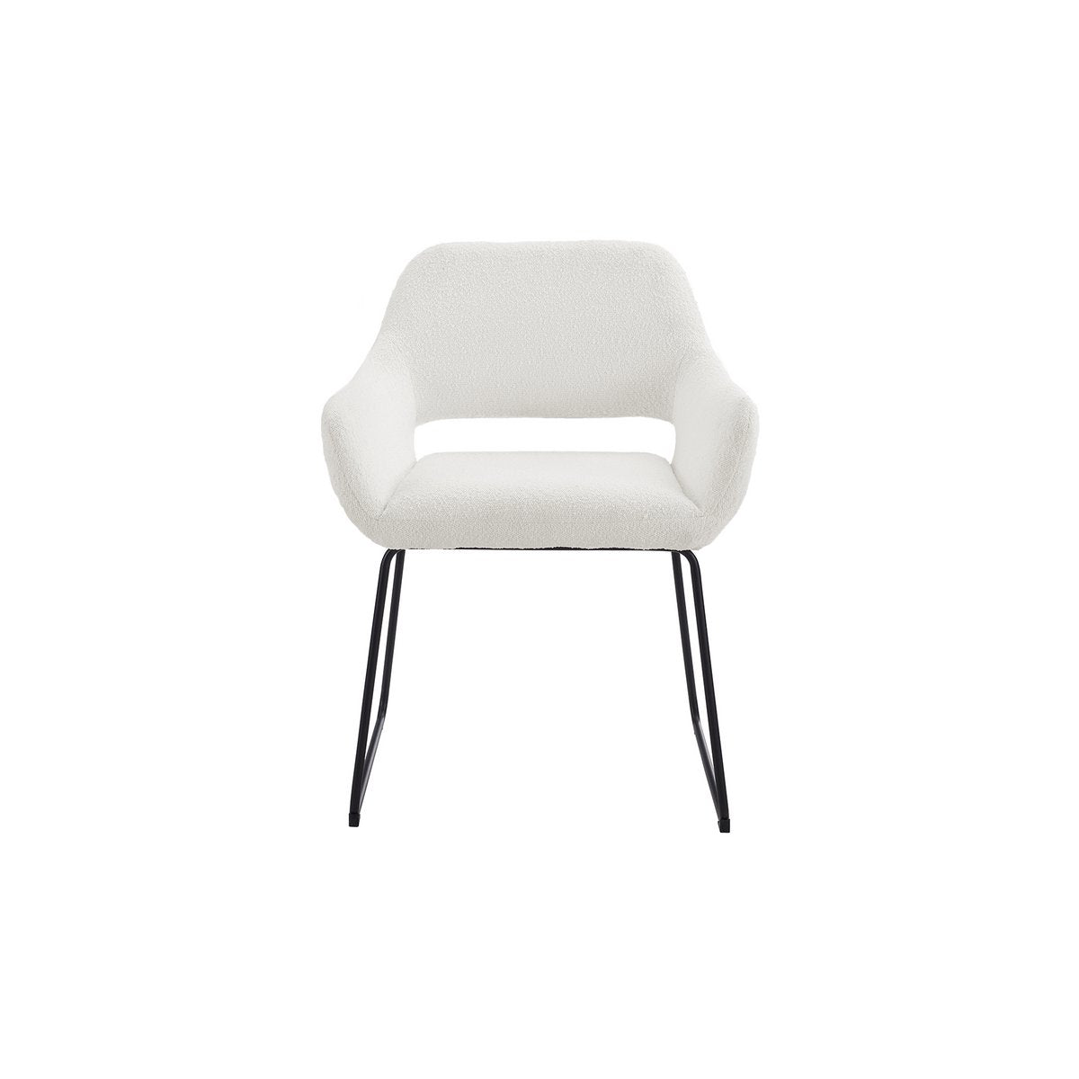 Fauteuil met ruguitsparing Bouclé stof wit