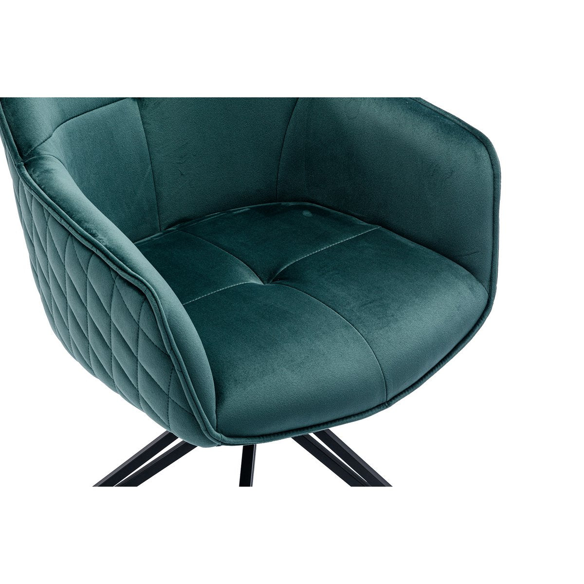 Fauteuil met honingraatquilt groen