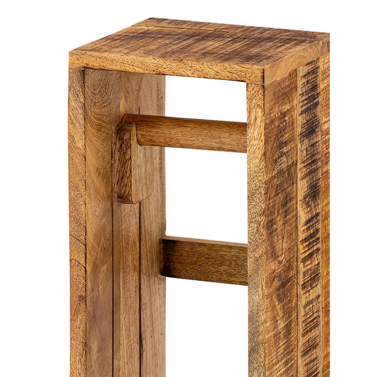 Toiletpapierhouder Toiletpapierhouder hout 17x17 H 65 cm mantelrol houder vierkant mango hout