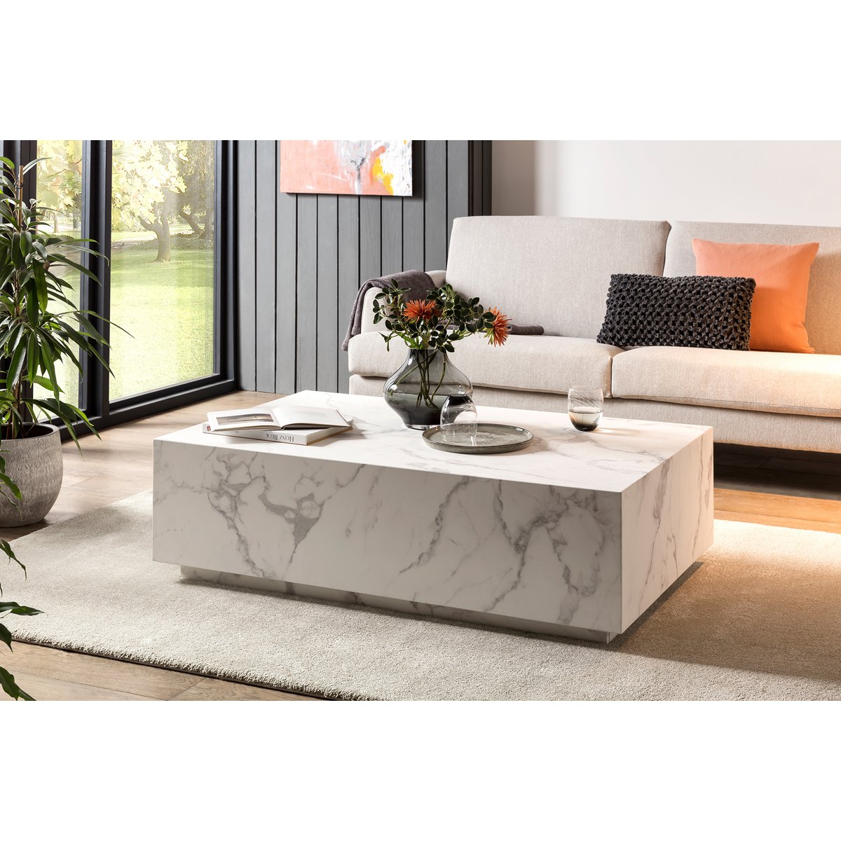 Salontafel wit, 120x75 cm