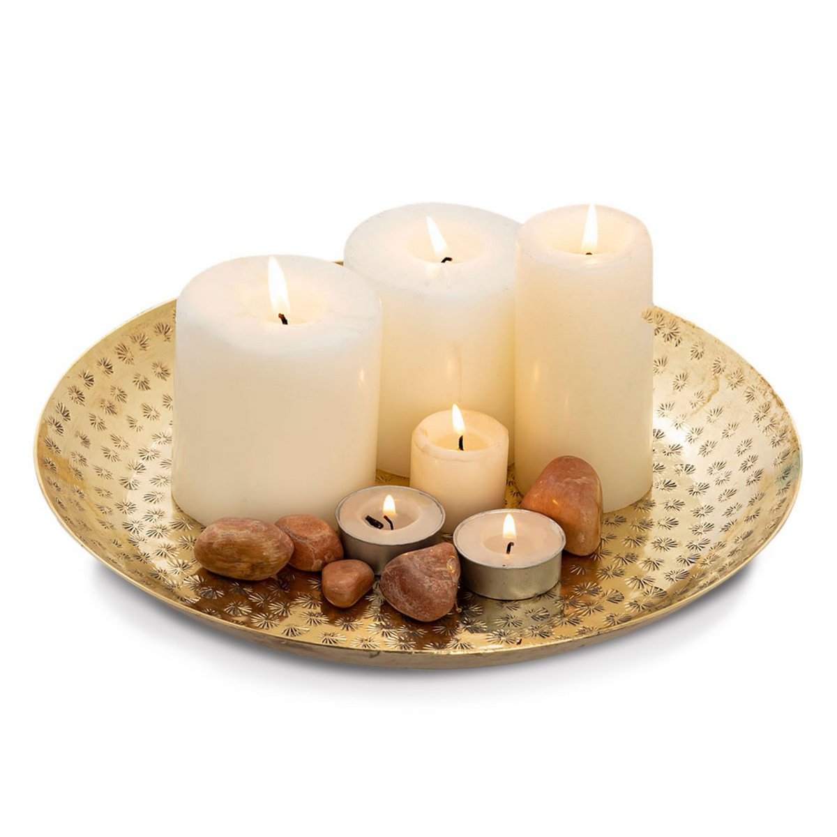 Decoratief dienbladen Decoratiebladen 20-delige metaal Ø 28 cm ronde gouden of zilveren decoratieve lade Serveerlade Ke