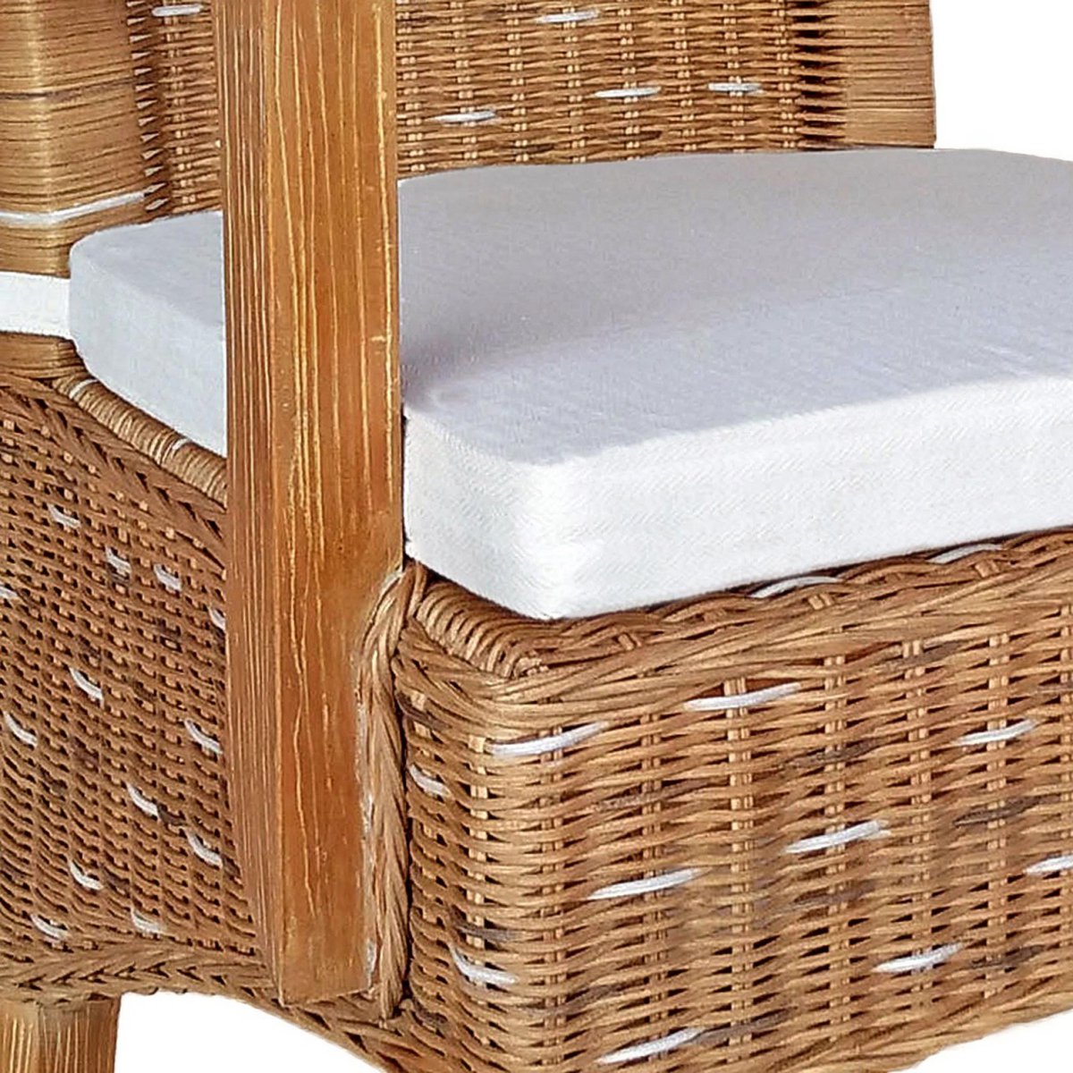 Eetstoel met armleuningen Rattan stoel Cappuccino Perth Basket stoel Rattan fauteuil duurzaam