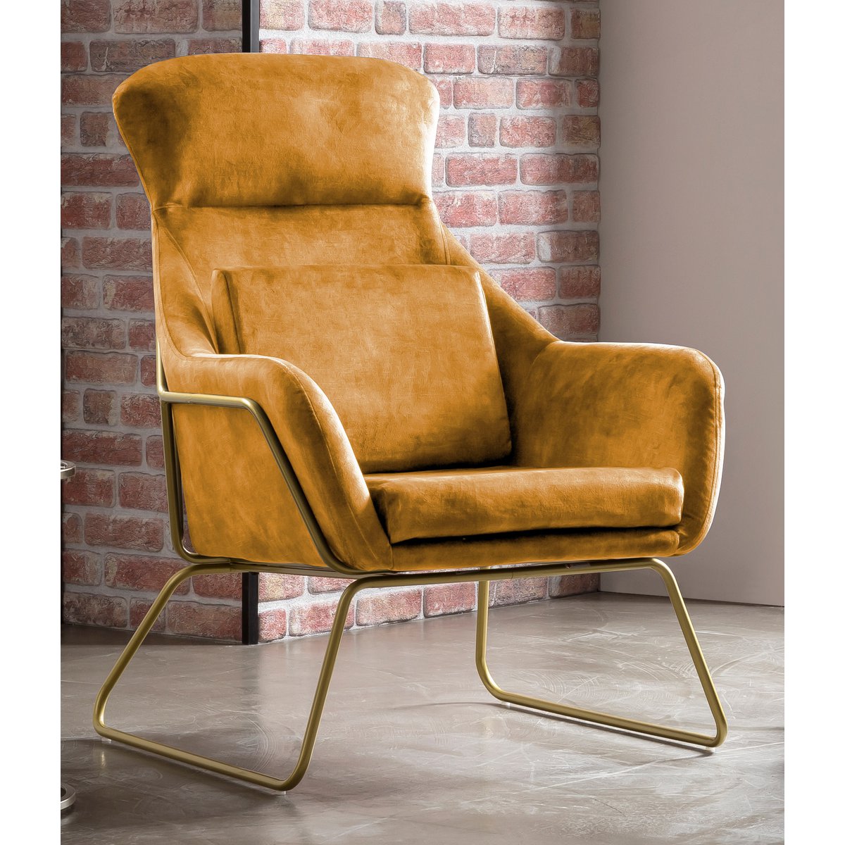 Relax fauteuil gemaakt van goud fluweel velours